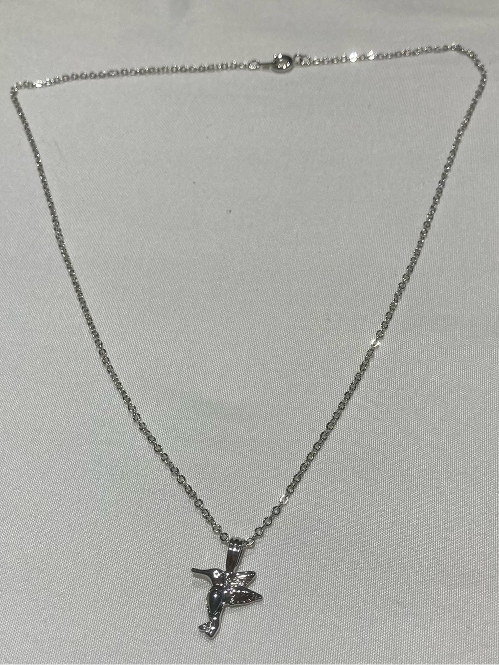 Silver Hummingbird Pendant Necklace